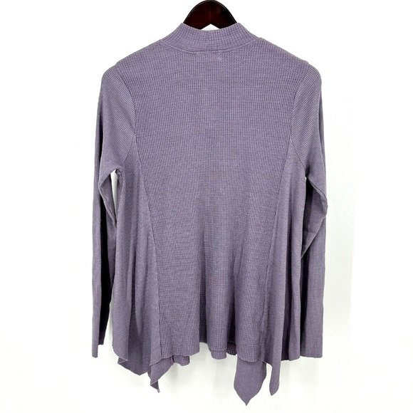 t.la Anthropologie XS Purple Sloane Waffle Knit Thermal Mock Neck Tunic Top NWT - Picture 9 of 9
